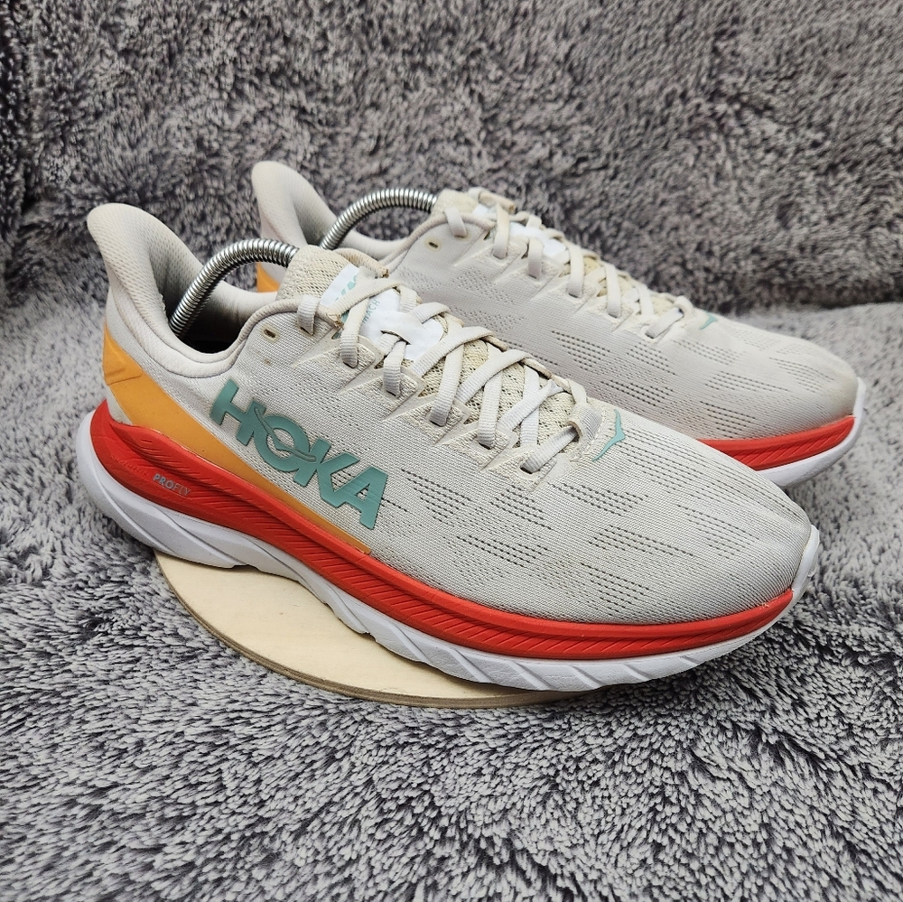 Hoka One One Mach 4 Running Shoes White Flame Men's Size 11.5 - Picture 1 of 9